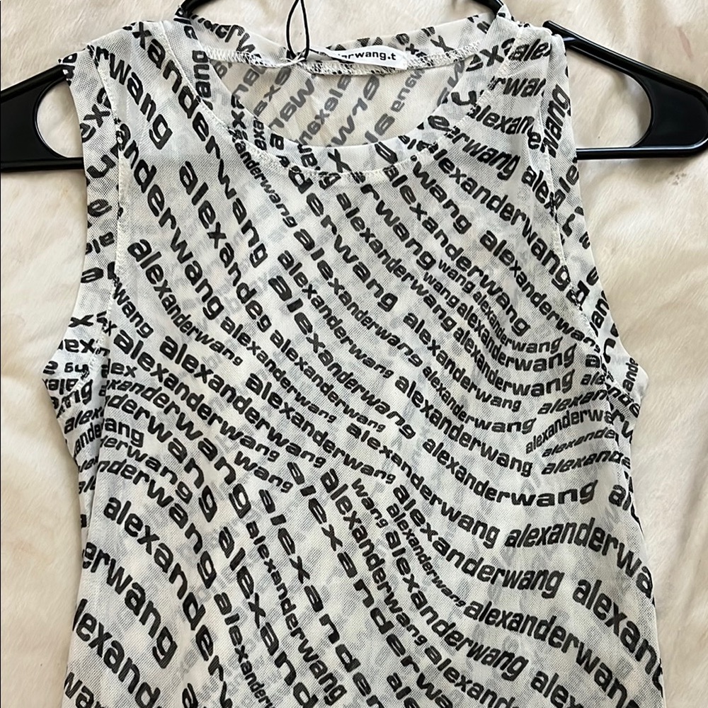 Alexander Wang Black and White Graphic Tank Top